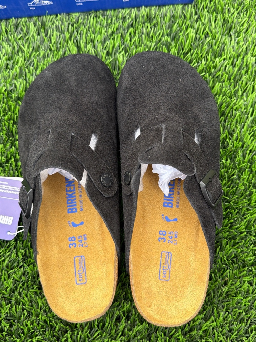 Birkenstock Black Suede Boston Clogs with Adjustable Buckle size 38-39 - Picture 6 of 6